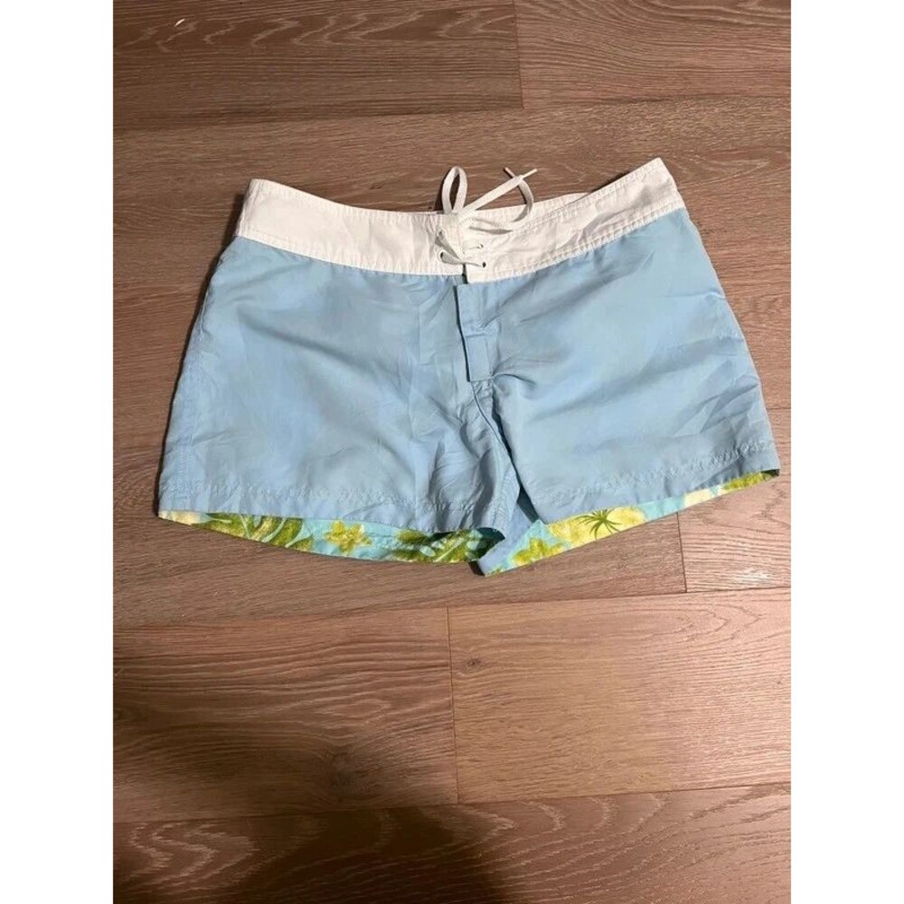 Vintage Y2k Reversible Board Shorts Hula Cutie Blue Floral Size L / XL - Picture 4 of 5